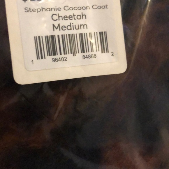 Marine Layer Stephanie Cocoon Coat Wool Blend Fuzzy Teddy Jacket Cheetah NWT M - Picture 9 of 9